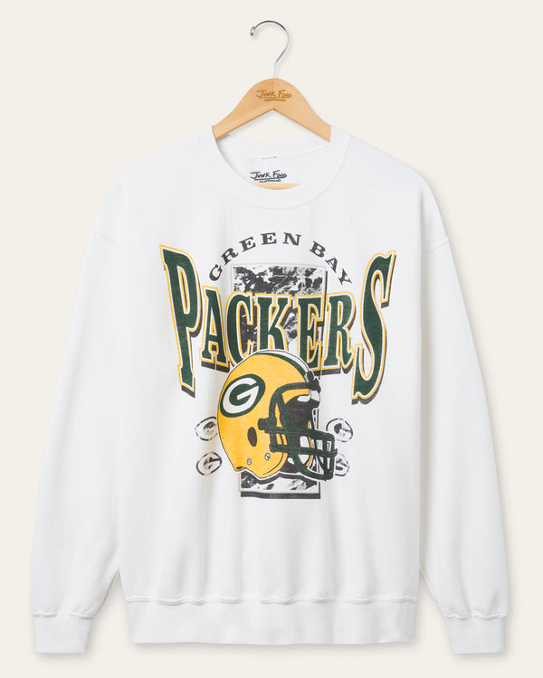 junk food clothing Green Bay Packers Conversion Flea Market Crew Fleece White