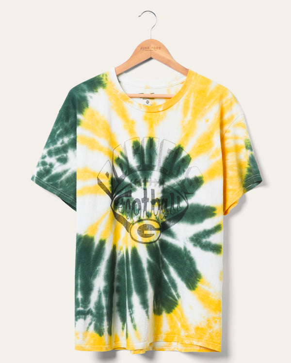 junk food clothing Green Bay Packers Football Tie Dye Tee Tie Dye