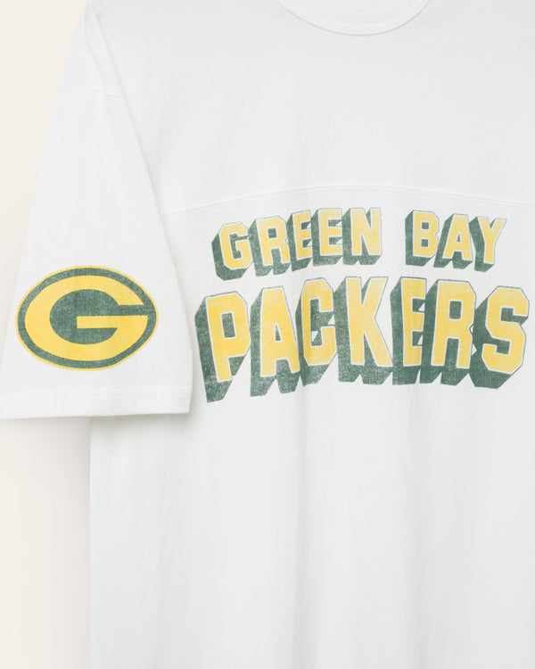 Junk Food Clothing Green Bay Packers Halfback Jersey Tee Vintage White