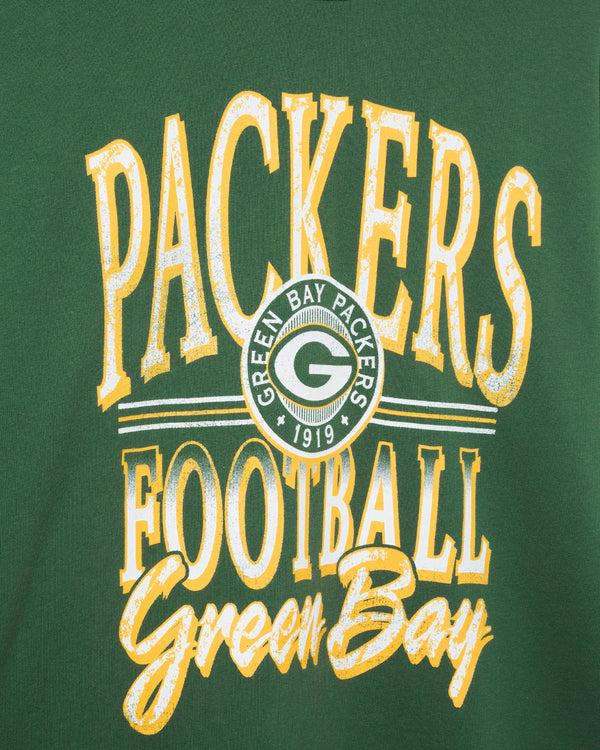 Junk Food Clothing Green Bay Packers Lateral Crew Fleece Hunter