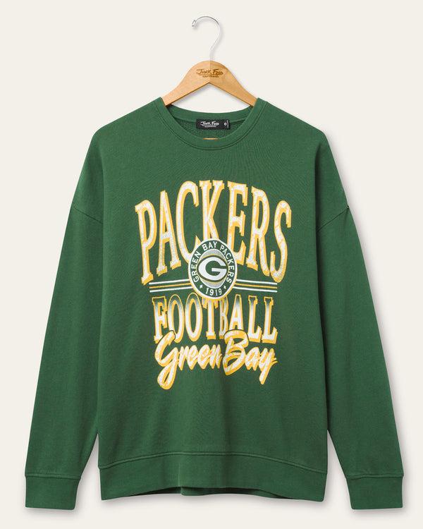 junk food clothing Green Bay Packers Lateral Crew Fleece Hunter