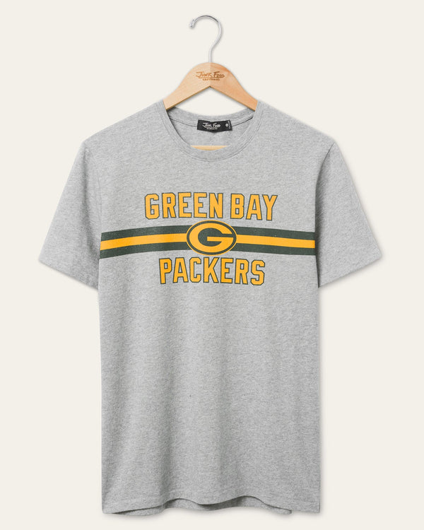 junk food clothing Green Bay Packers Lineman Tee Heather Grey