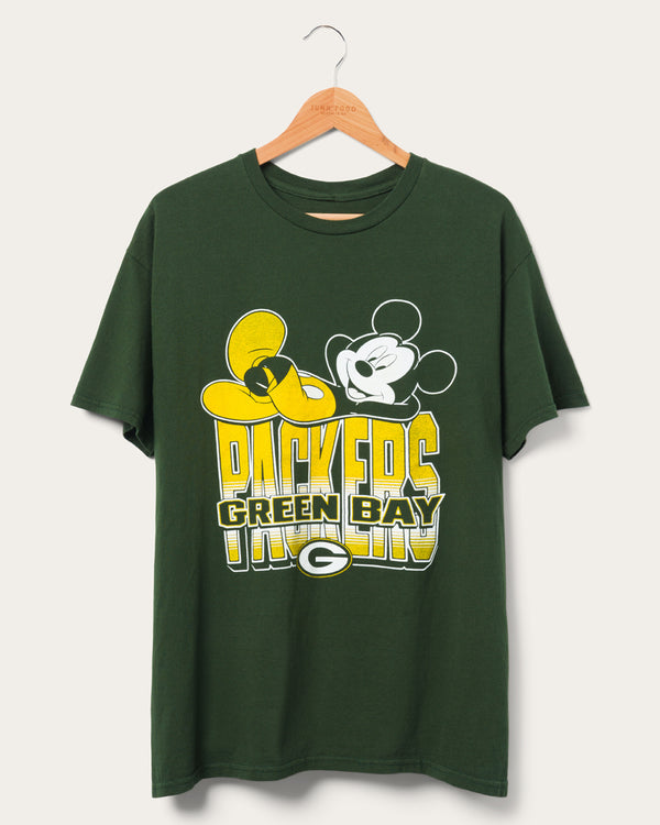 junk food clothing Green Bay Packers Mickey Kick Back Tee Hunter