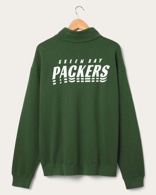 Junk Food Clothing Green Bay Packers Mock 1/4 Button Up Hunter