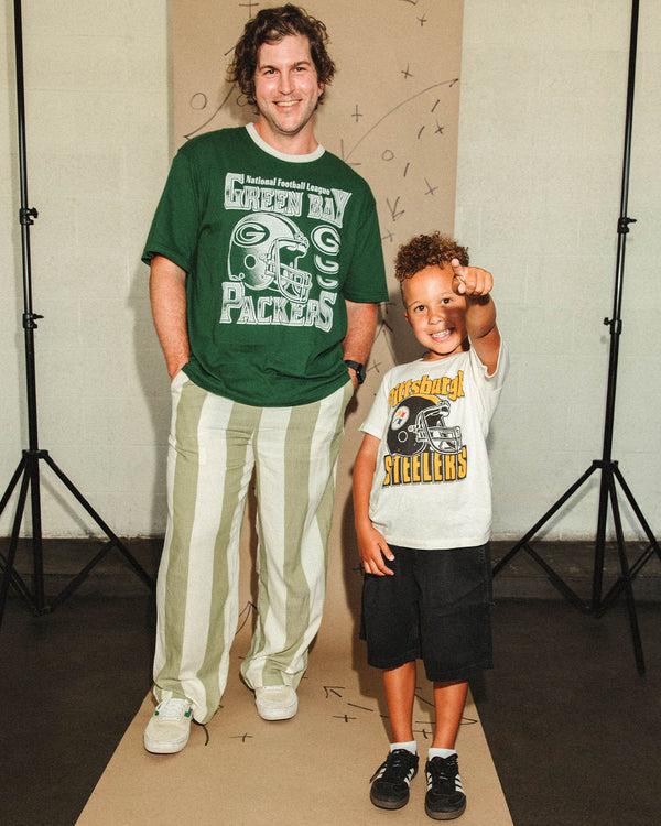 Junk Food Clothing Green Bay Packers Oversized Ringer Tee Hunter