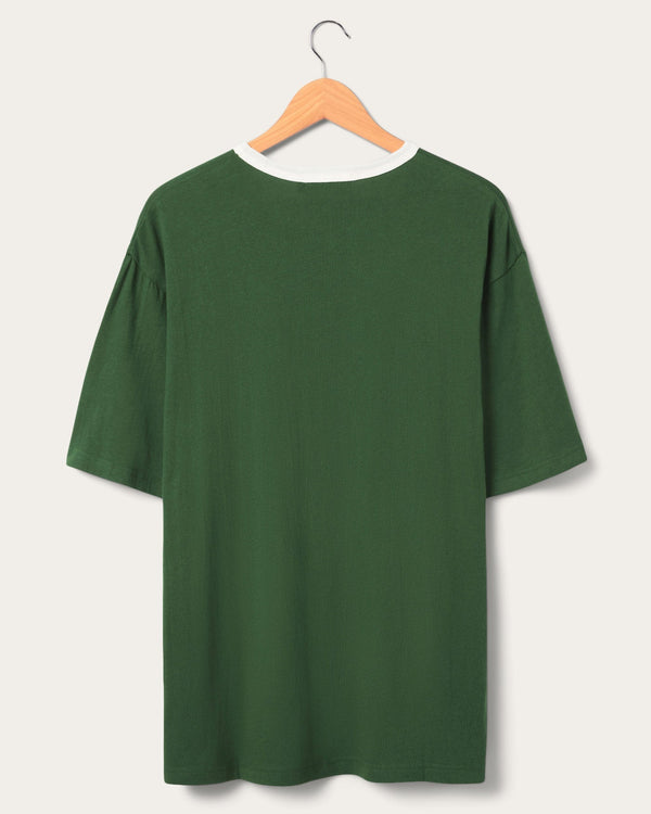 Junk Food Clothing Green Bay Packers Oversized Ringer Tee Hunter