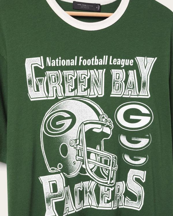 Junk Food Clothing Green Bay Packers Oversized Ringer Tee Hunter
