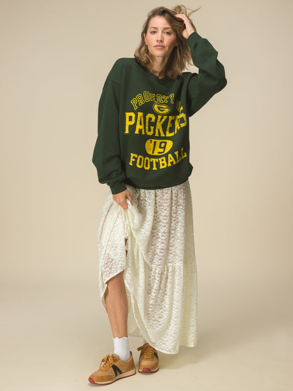 Junk Food Clothing Green Bay Packers Property Flea Market Crew Fleece Dark Green