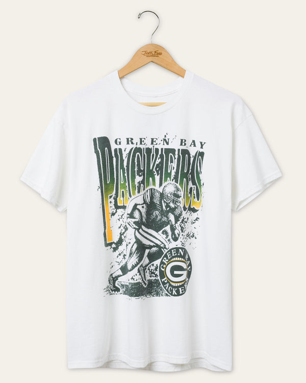 junk food clothing Green Bay Packers Rushing Flea Market Tee White