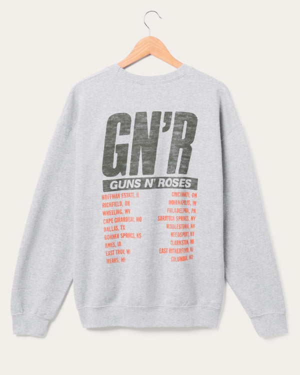 Junk Food Clothing Guns N' Roses 1988 Tour Flea Market Fleece Heather Grey