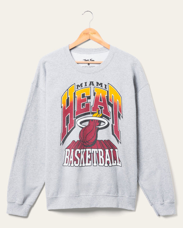 junk food clothing Heat Backcourt Crew Fleece Heather Gray