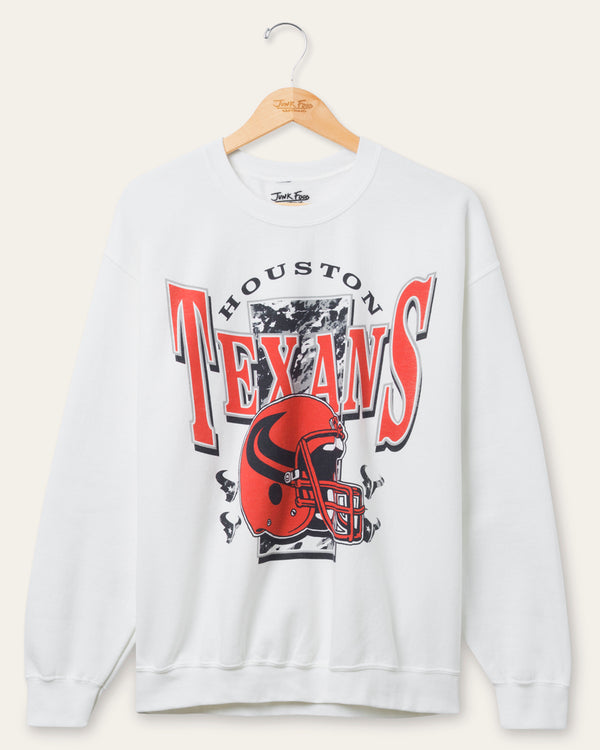 junk food clothing Houston Texans Conversion Flea Market Crew Fleece White