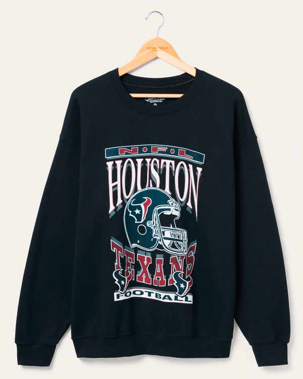 junk food clothing Houston Texans Helmet Flea Market Crew Fleece Black