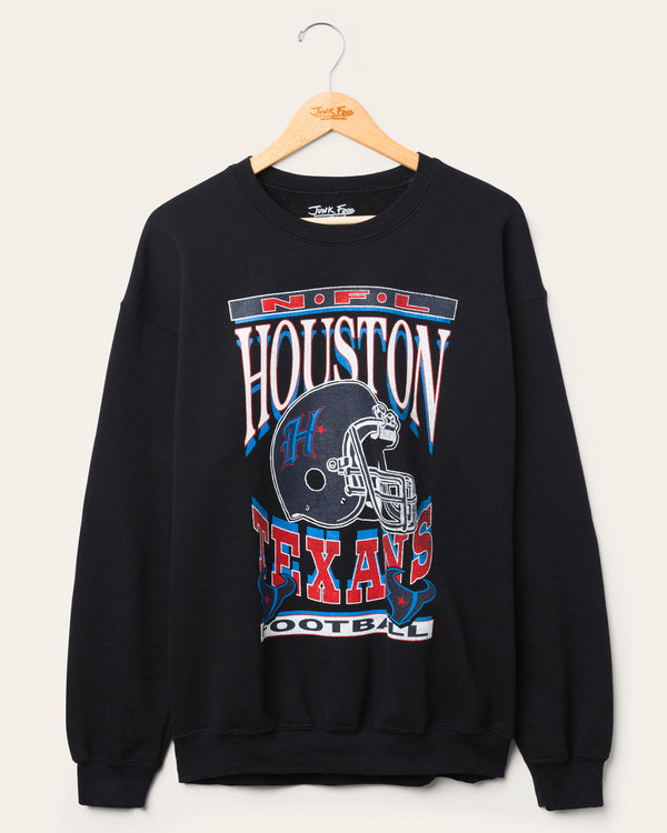 junk food clothing Houston Texans Helmet Flea Market Crew Fleece Black