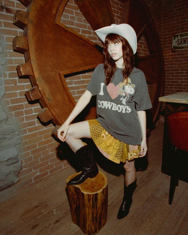 Junk Food Clothing I Love Cowboy Snoopy Flea Market Tee Vintage Black