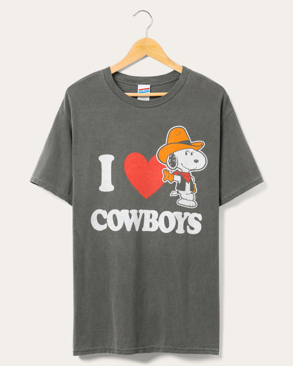 junk food clothing I Love Cowboy Snoopy Flea Market Tee Vintage Black