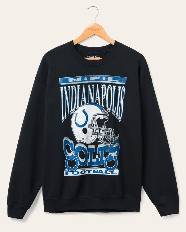 junk food clothing Indianapolis Colts Helmet Flea Market Crew Fleece Black