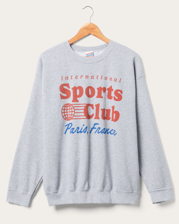 junk food clothing International Sports Club Paris France Flea Market Fleece Heather Grey
