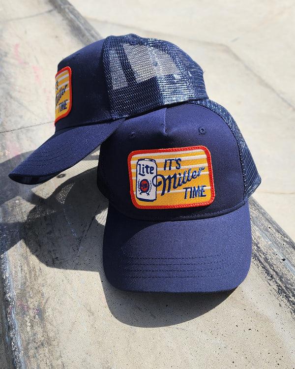Junk Food Clothing It's Miller Time Trucker Hat Navy