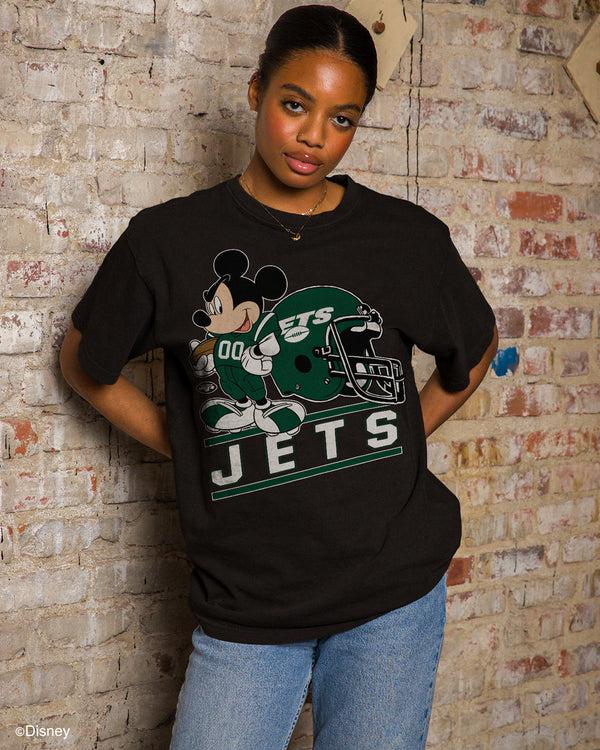 Junk Food Clothing Jets Disney Mickey Came To Play Fan Tee Black
