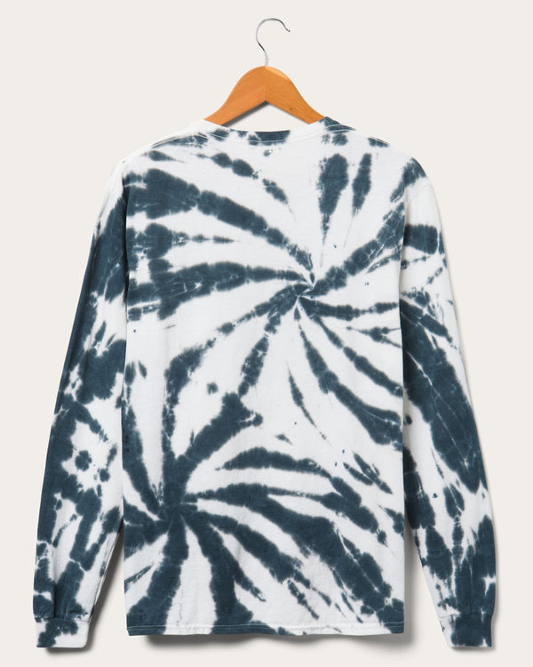 Junk Food Clothing Jets Game Time Tie Dye Long Sleeve TRUE BLACK TIE-DYE