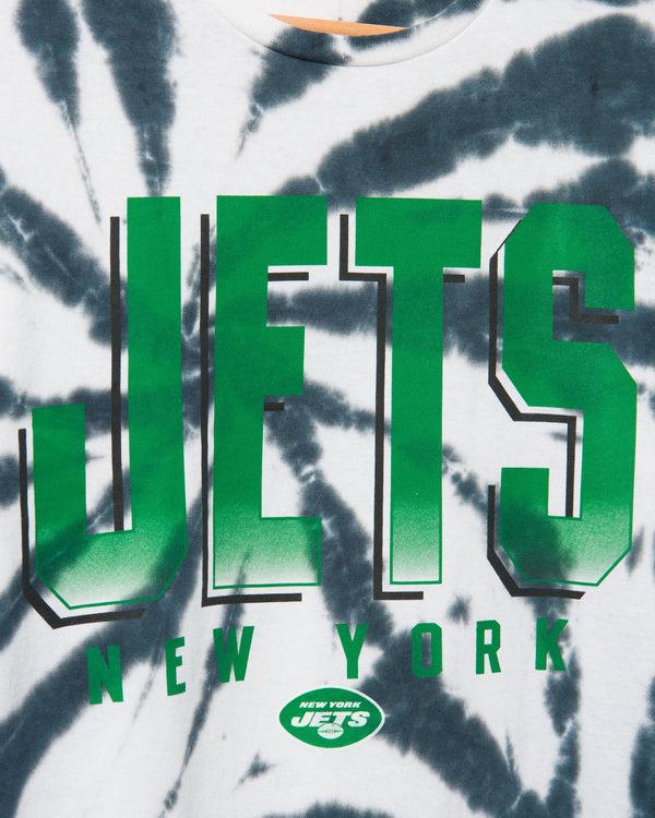 Junk Food Clothing Jets Game Time Tie Dye Long Sleeve TRUE BLACK TIE-DYE