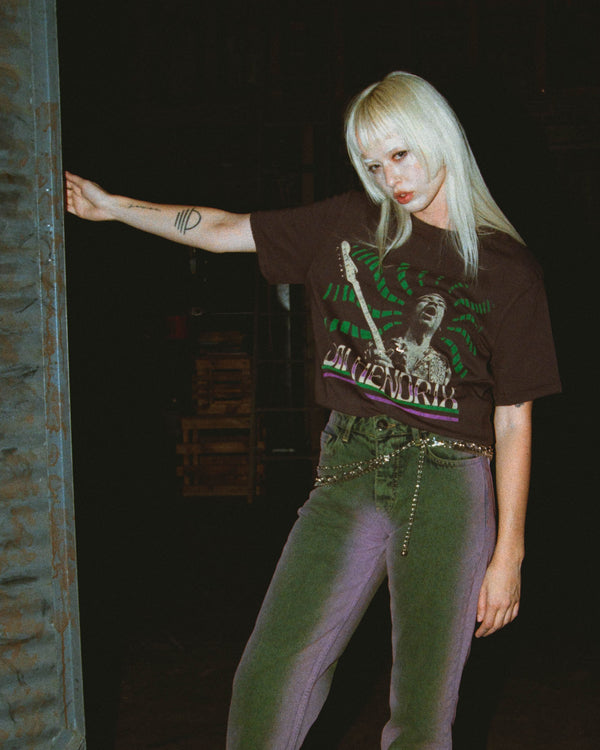 Junk Food Clothing Jimi Hendrix Sound Waves Vintage Tee Vintage Black