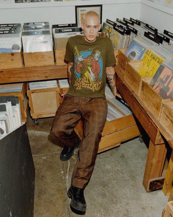 Junk Food Clothing Jimi Hendrix Vintage Tee Kombu Green