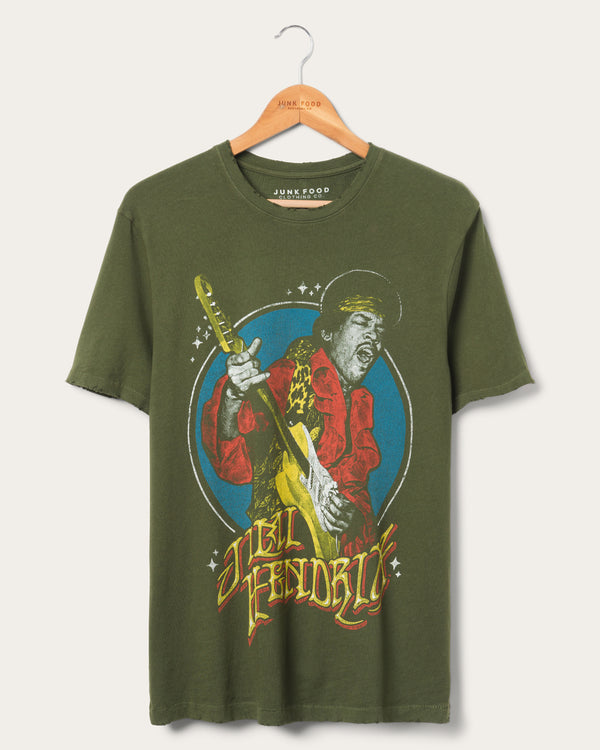 junk food clothing Jimi Hendrix Vintage Tee Kombu Green