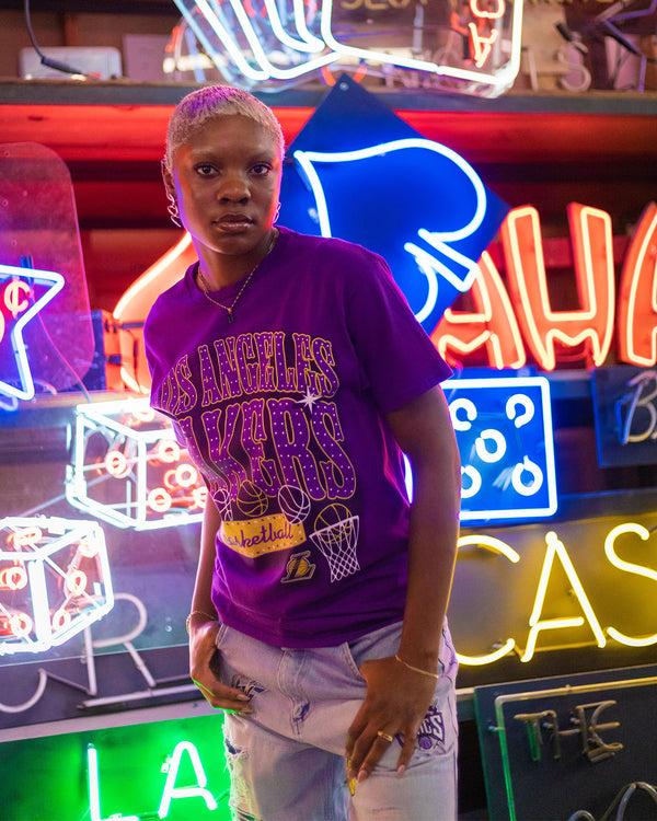 Junk Food Clothing Lakers Bright Lights Tee Purple