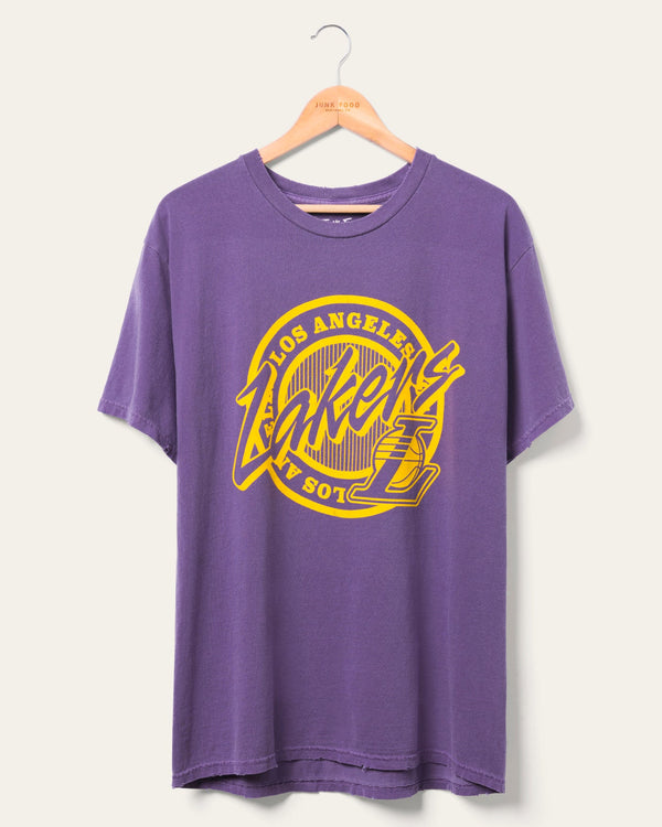 junk food clothing Lakers Crest Vintage Tee Purple