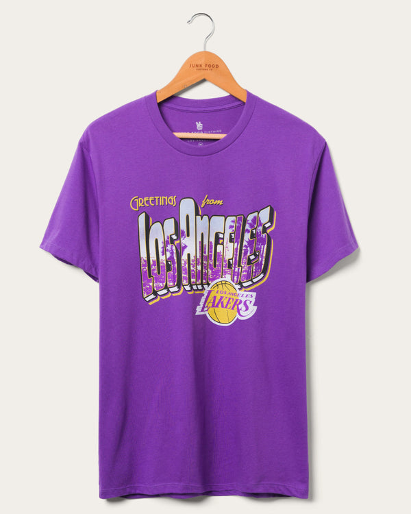 junk food clothing Lakers NBA Postcard Tee Purple