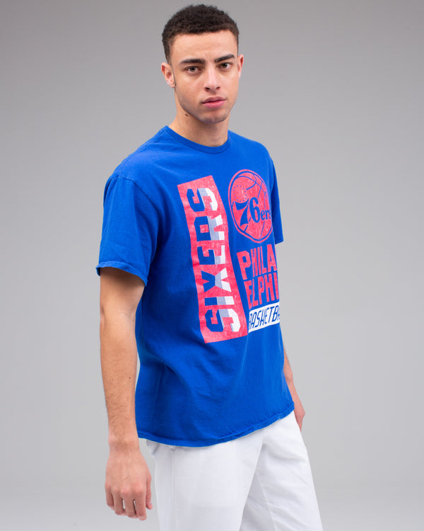 Junk Food Clothing Men's 76ers Classic Crew ROYAL