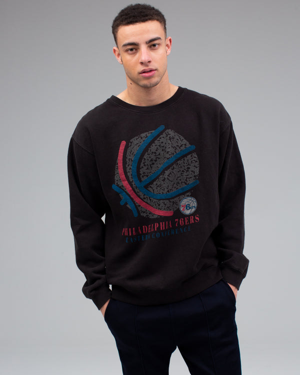 Junk Food Clothing MENS 76ERS PULLOVER BLACK