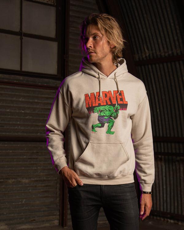 junk food clothing MENS MARVEL HULK HOODIE SAND