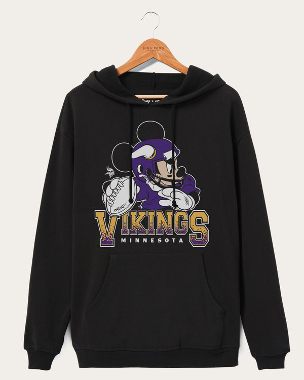 junk food clothing Vikings Mickey QB Hoodie Black