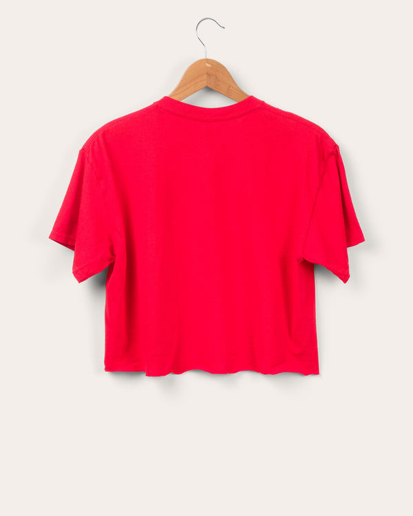 Junk Food Clothing Women's 76ers Cropped Tee Red