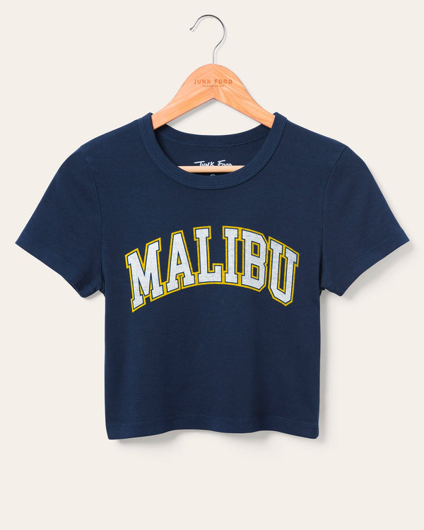junk food clothing Women's Malibu Baby Tee Navy