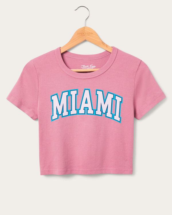 junk food clothing Women's Miami Baby Tee Lilas