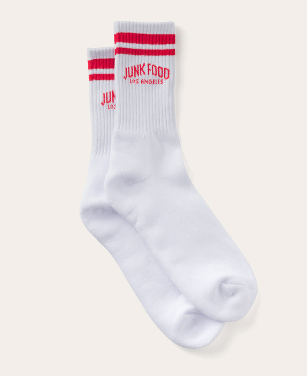 junk food clothing Junk Food Los Angeles Crew Socks White