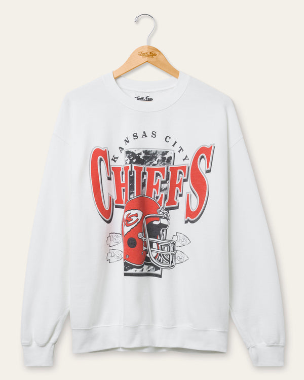 junk food clothing Kansas City Chiefs Conversion Flea Market Crew Fleece White