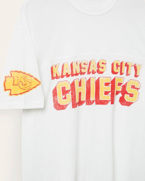 Junk Food Clothing Kansas City Chiefs Halfback Jersey Tee Vintage White