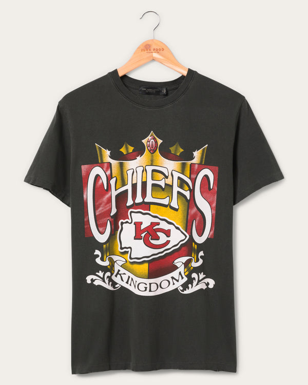 junk food clothing Kansas City Chiefs Kingdom Vintage Tee True Black