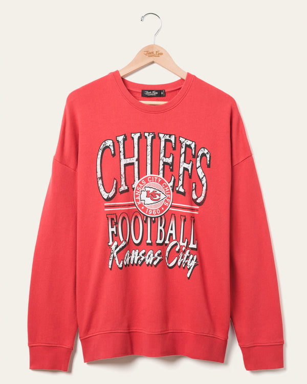 junk food clothing Kansas City Chiefs Lateral Crew Fleece Licorice