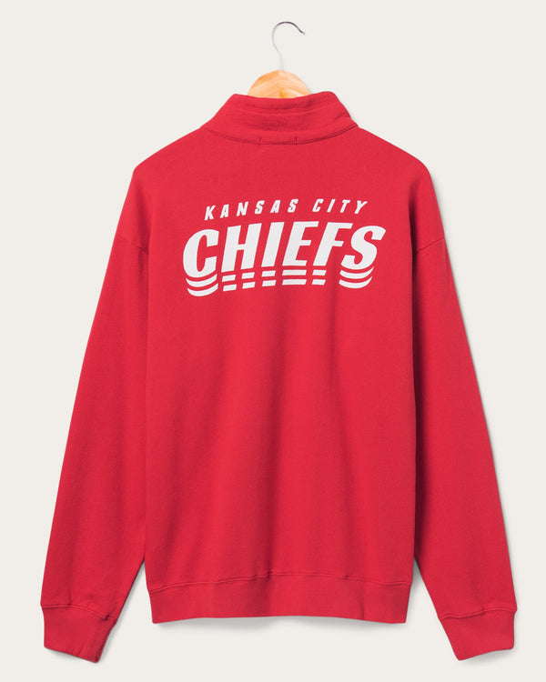 Junk Food Clothing Kansas City Chiefs Mock 1/4 Button Up Licorice