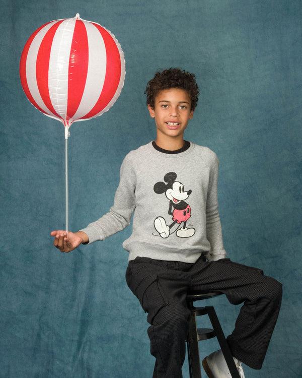 Junk Food Clothing Kids Classic Mickey Raglan Fleece Heather Grey