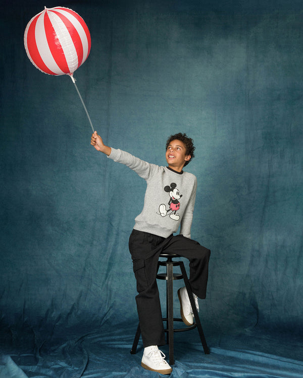 Junk Food Clothing Kids Classic Mickey Raglan Fleece Heather Grey