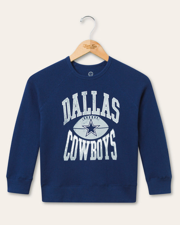 junk food clothing Kids Dallas Cowboys Hot Route Raglan Fleece True Navy