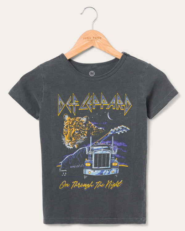 junk food clothing Kids Def Leppard Through The Night Tee Vintage Black