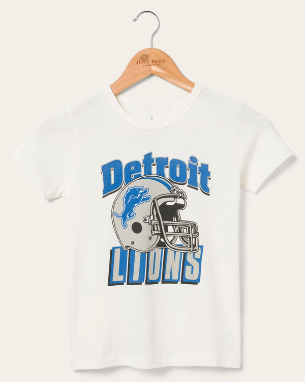 junk food clothing Kids Detroit Lions Helmet Tee Vintage White